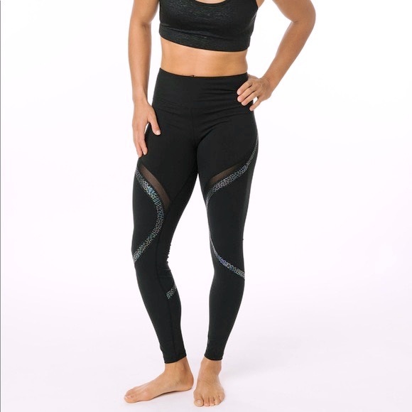 ZYIA Pants & Jumpsuits Zyia Black Reflective Serpent Hirise Legging
